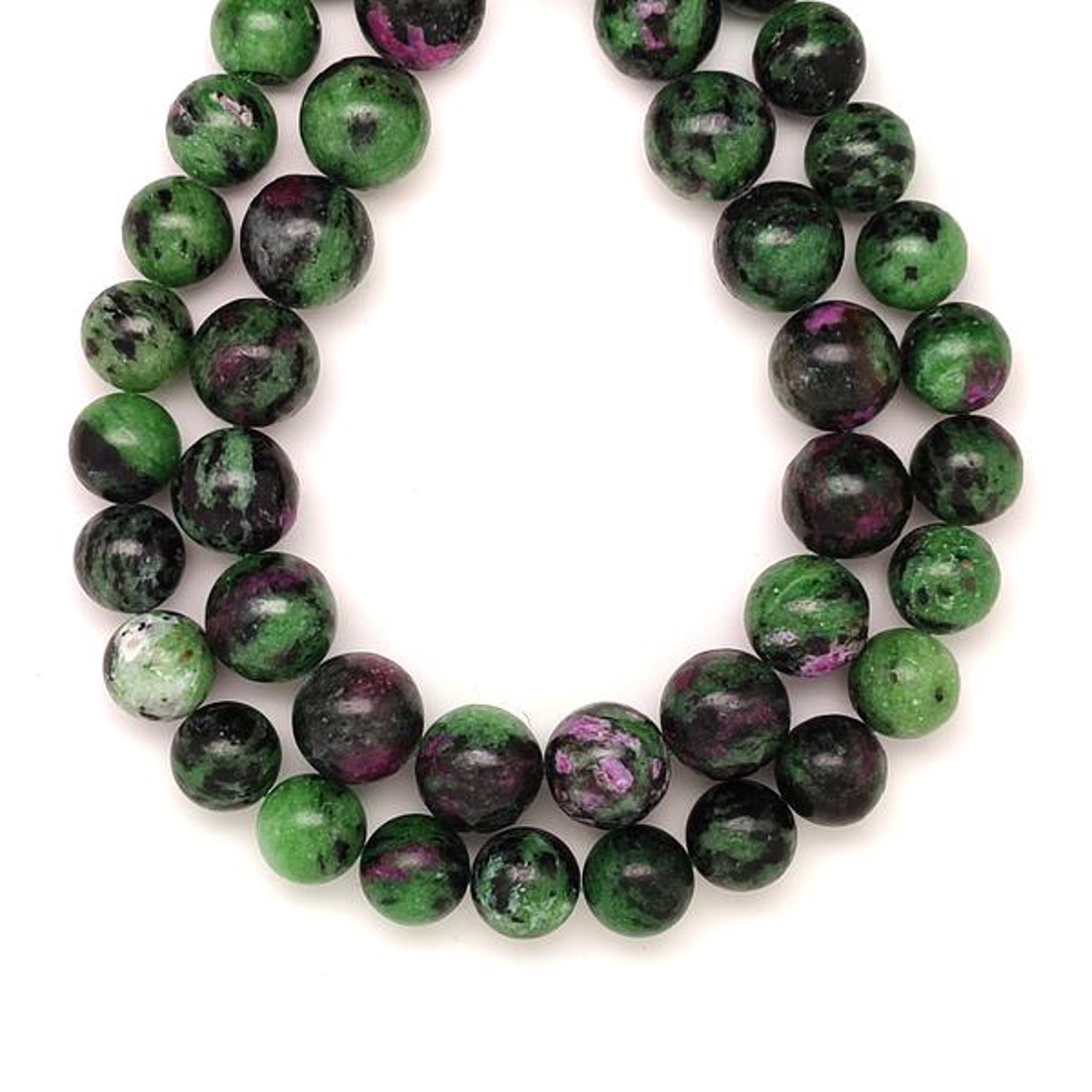 Rubin zoizit golyó 14mm  ékszerkészítő alapanyag (füzér) - kellékek & szerszámok - ásvány alapanyag - ásványfüzér - Meska.hu