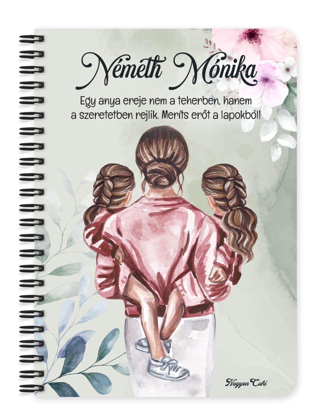 Személyre szabható - Anya és a Lánykái mintás A6-os füzet - otthon & életmód - papír, írószer - jegyzetfüzet & napló - Meska.hu