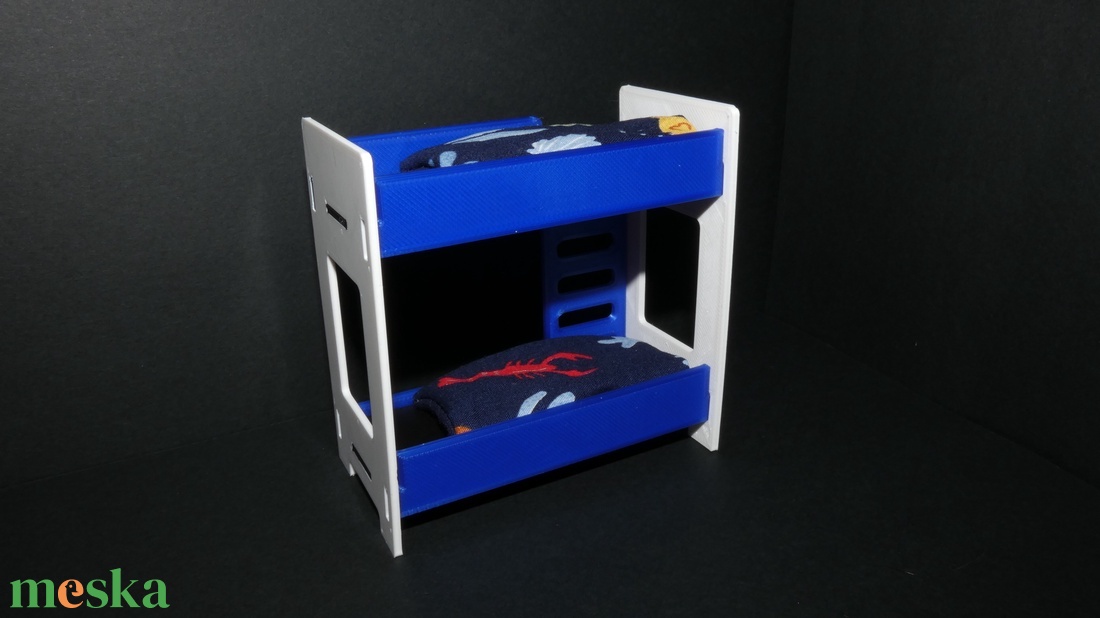 3D nyomtatott mini bútor,emeletes ágy. - játék & sport - baba & babaház - babaház - Meska.hu