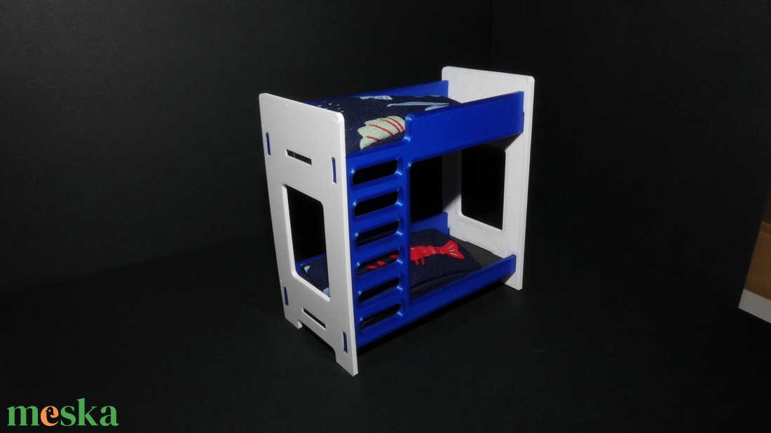 3D nyomtatott mini bútor,emeletes ágy. - játék & sport - baba & babaház - babaház - Meska.hu