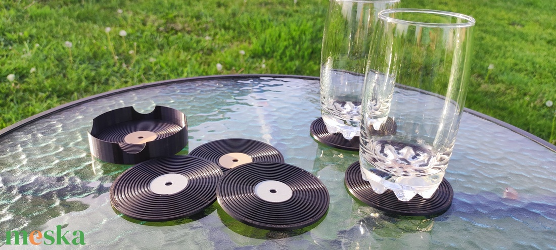 Bakelit lemez  alakú poháralátét, 3D nyomtatott - otthon & lakás - konyhafelszerelés, tálalás - tálalás - tányér- és poháralátét - Meska.hu