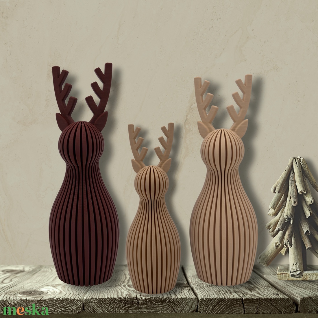 Rénszarvas család - karácsony - adventi díszek - adventi asztaldísz - Meska.hu