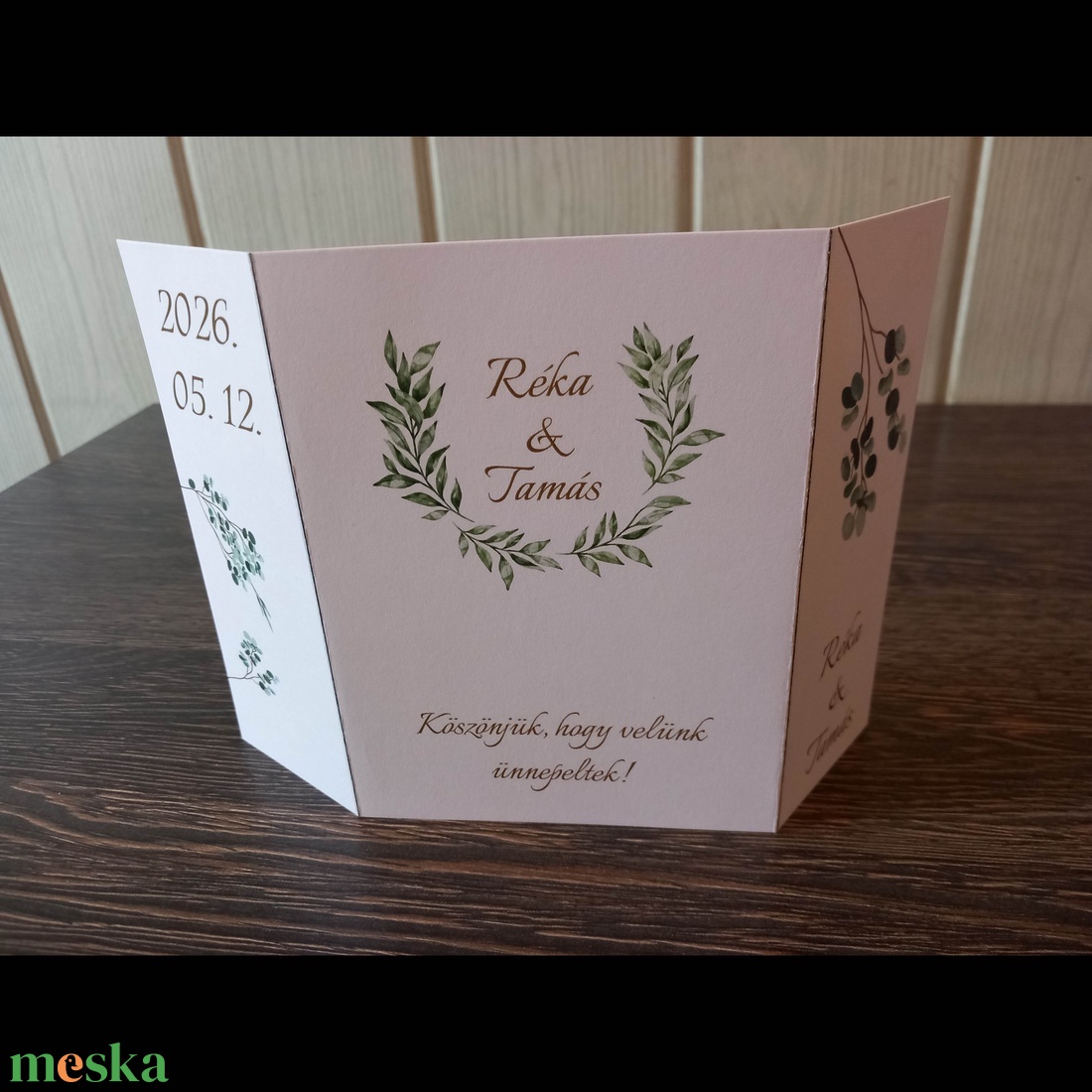 Esküvői meghívó (greenery) - esküvő - meghívó & kártya - meghívó - Meska.hu