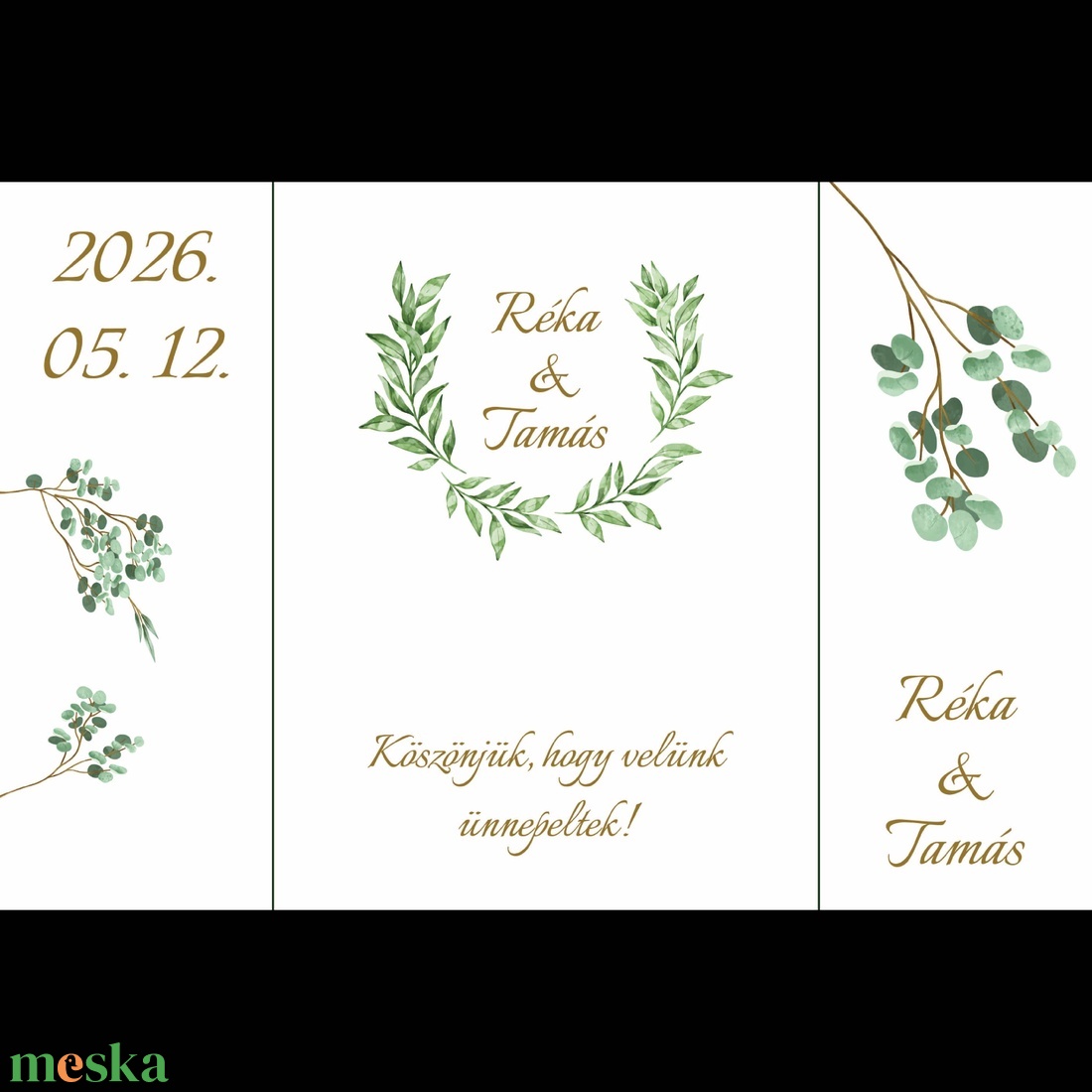 Esküvői meghívó (greenery) - esküvő - meghívó & kártya - meghívó - Meska.hu