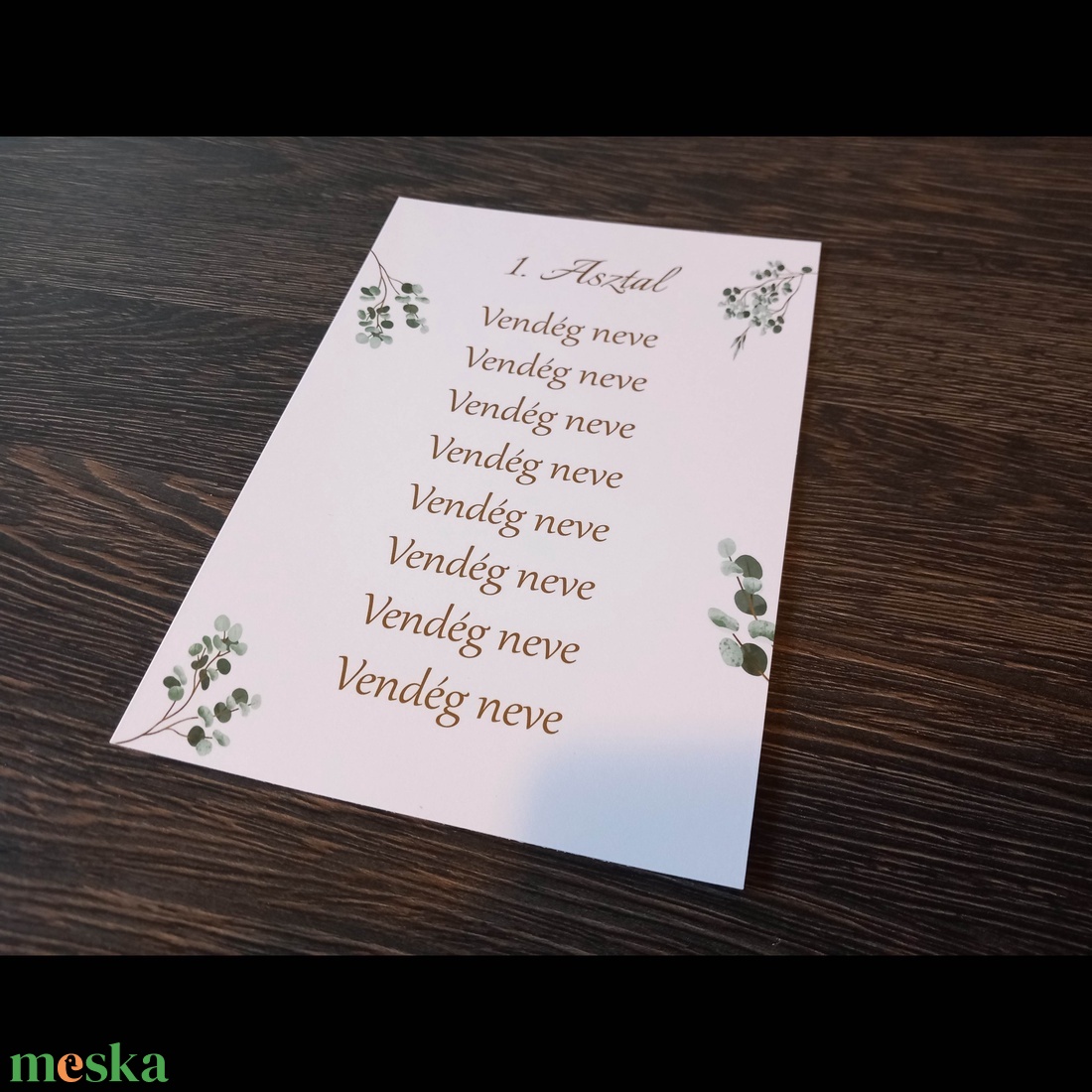 Asztalszám és névsor (greenery) - esküvő - meghívó & kártya - ültetési rend - Meska.hu