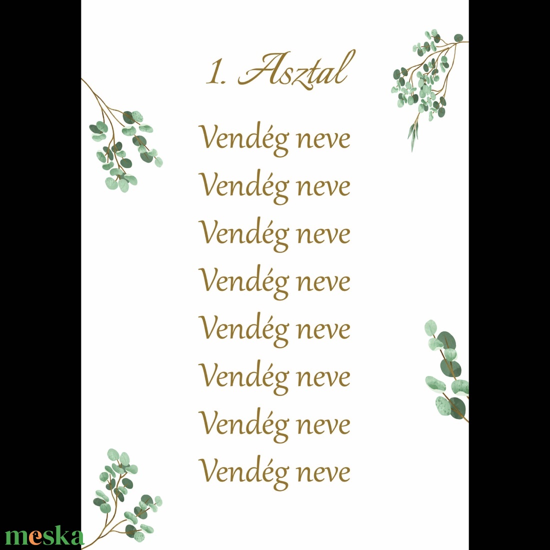 Asztalszám és névsor (greenery) - esküvő - meghívó & kártya - ültetési rend - Meska.hu