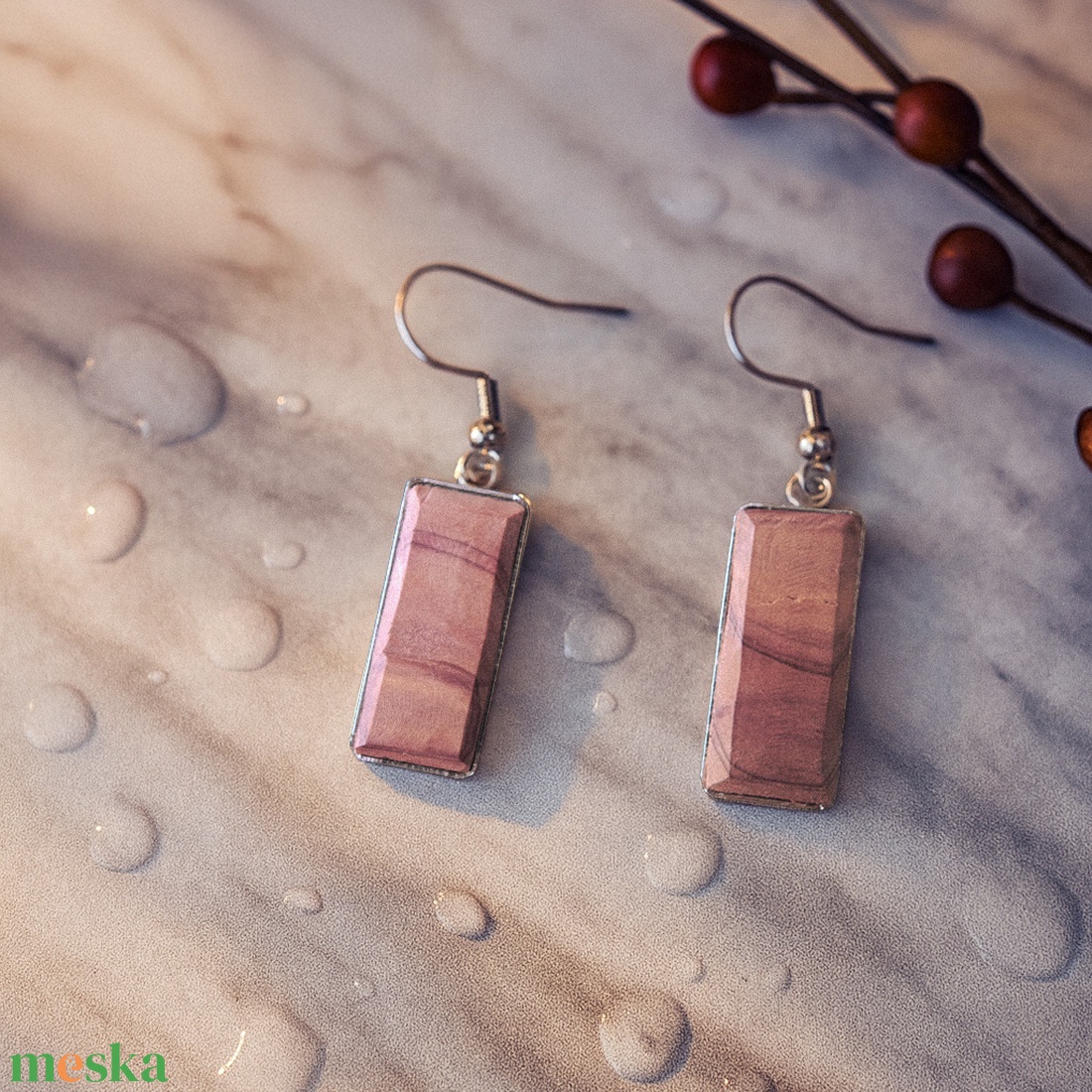 Cédrus fülbevaló - ékszer - fülbevaló - lógó fülbevaló - Meska.hu