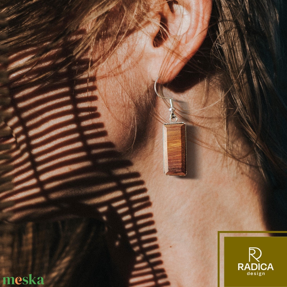 Fekete dió fülbevaló - ékszer - fülbevaló - lógó fülbevaló - Meska.hu