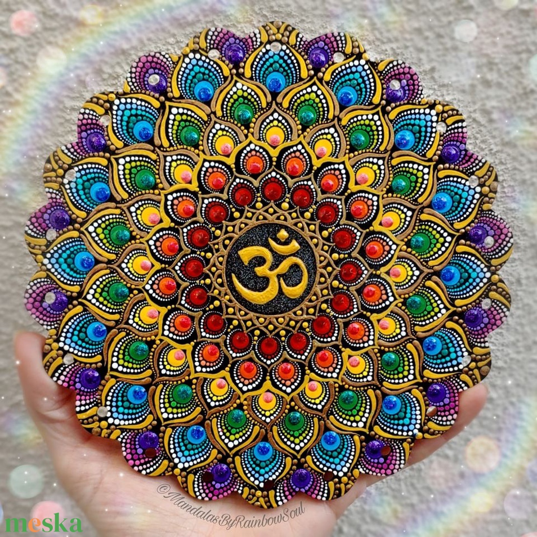 Szivárvány Lótusz Pontozott Mandala Om Jellel - otthon & életmód - dekoráció - spiritualitás - mandala - Meska.hu Szivárvány Lótusz Pontozott Mandala Om Jellel - otthon & életmód - dekoráció - spiritualitás - mandala - Meska.hu