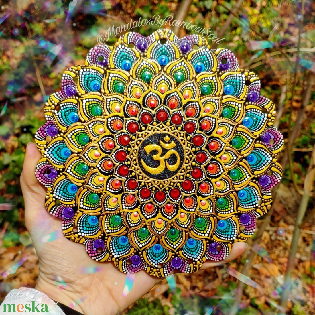 Szivárvány Lótusz Pontozott Mandala Om Jellel - otthon & életmód - dekoráció - spiritualitás - mandala - Meska.hu Szivárvány Lótusz Pontozott Mandala Om Jellel - otthon & életmód - dekoráció - spiritualitás - mandala - Meska.hu