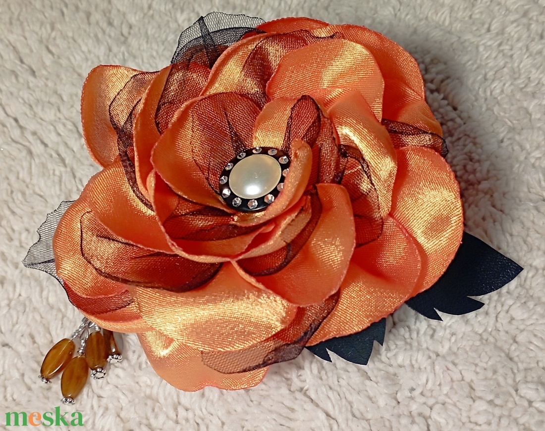 Narancs rózsás érmetárca - táska & tok - pénztárca & más tok - aprópénztartó - Meska.hu