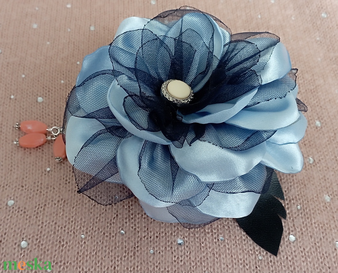 Kék rózsás érmetárca - táska & tok - pénztárca & más tok - aprópénztartó - Meska.hu