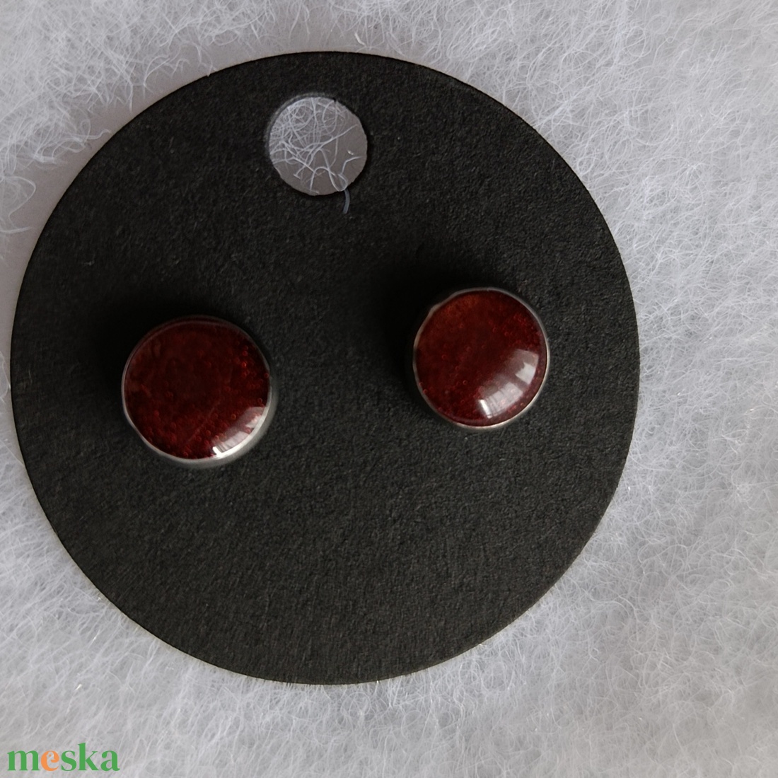 Red Velvet fülbevaló  - ékszer - fülbevaló - pötty fülbevaló - Meska.hu