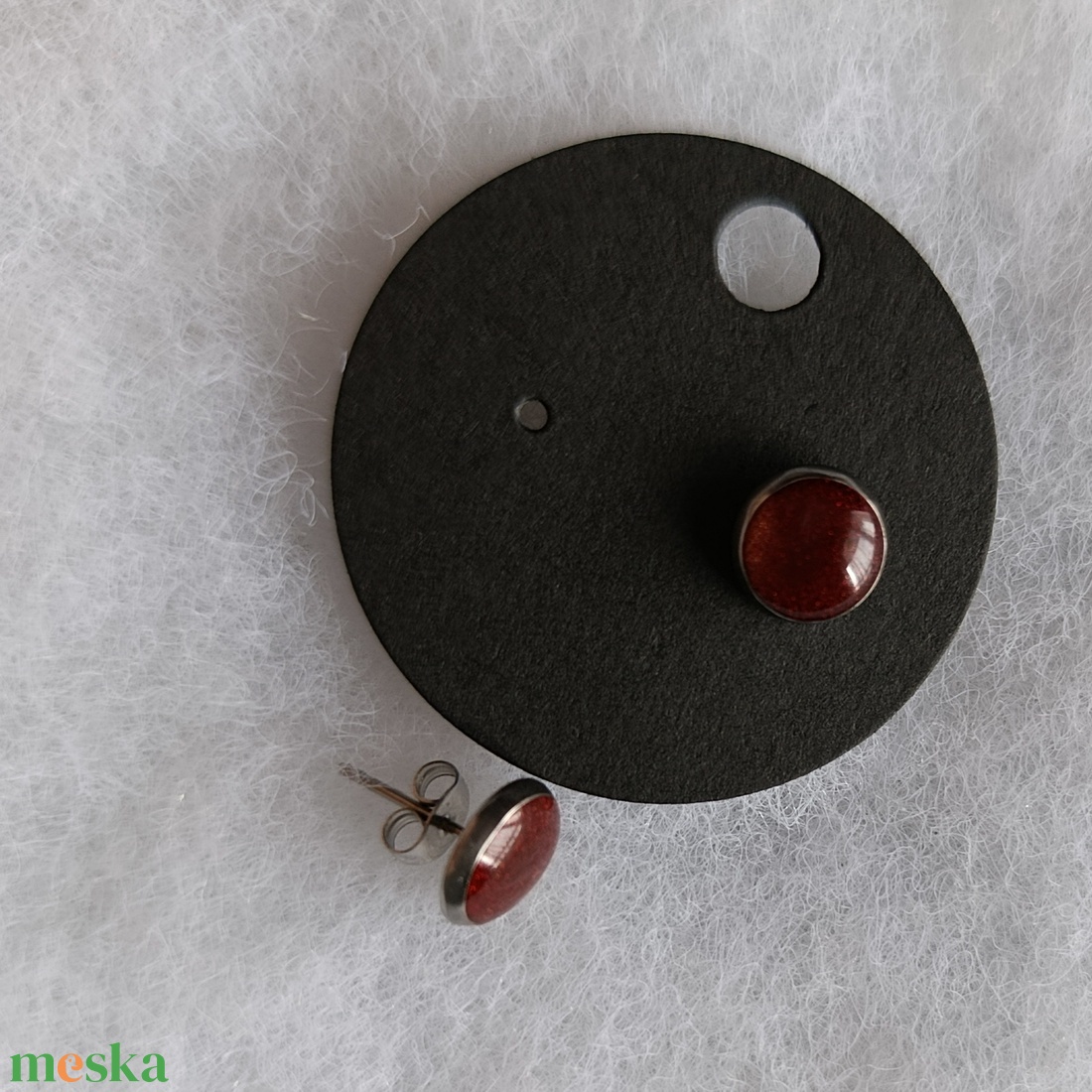 Red Velvet fülbevaló  - ékszer - fülbevaló - pötty fülbevaló - Meska.hu