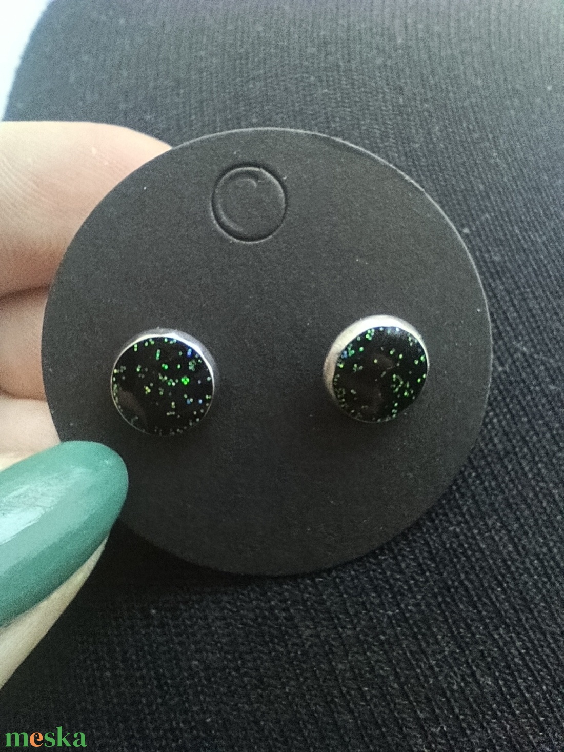 Gothic Fairy bedugós fülbevaló - Zöld - ékszer - fülbevaló - pötty fülbevaló - Meska.hu