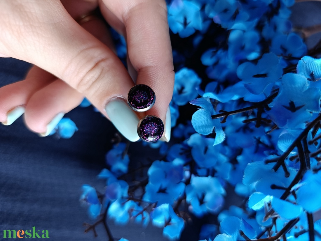  Gothic Fairy bedugós fülbevaló - Lila - ékszer - fülbevaló - pötty fülbevaló - Meska.hu