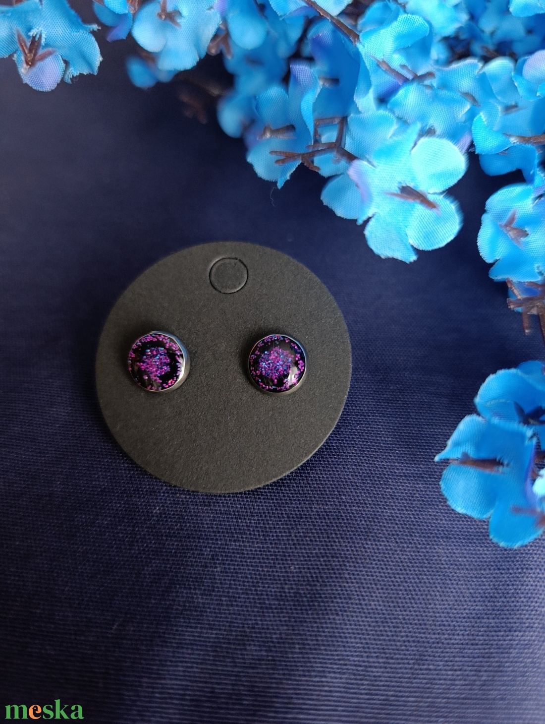  Gothic Fairy bedugós fülbevaló - Lila - ékszer - fülbevaló - pötty fülbevaló - Meska.hu