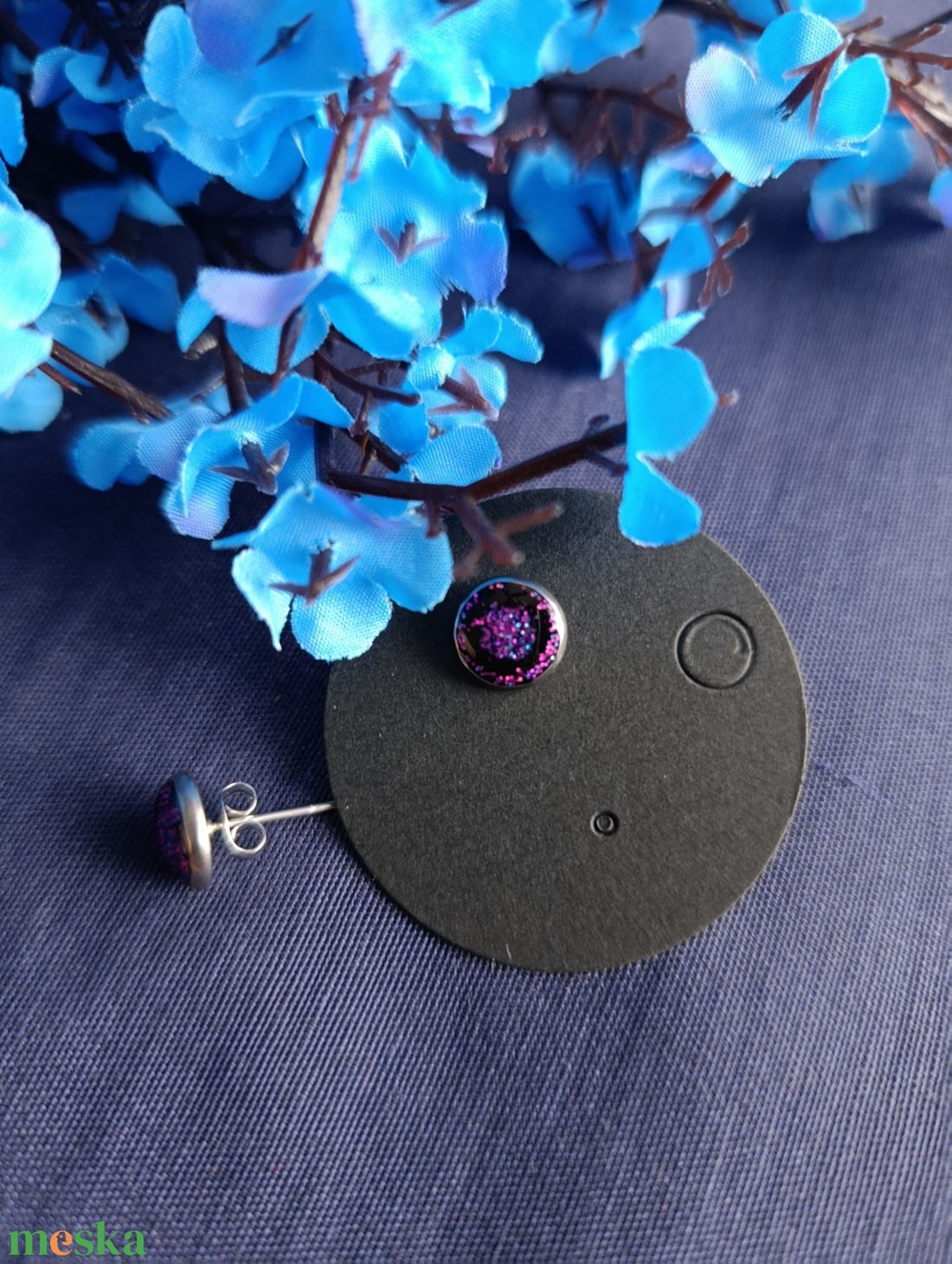  Gothic Fairy bedugós fülbevaló - Lila - ékszer - fülbevaló - pötty fülbevaló - Meska.hu