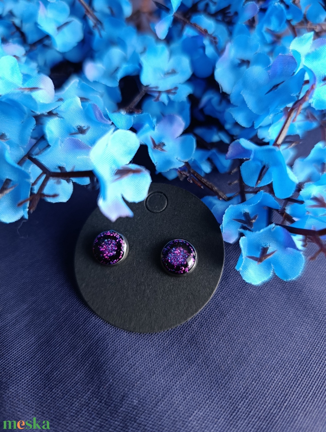  Gothic Fairy bedugós fülbevaló - Lila - ékszer - fülbevaló - pötty fülbevaló - Meska.hu