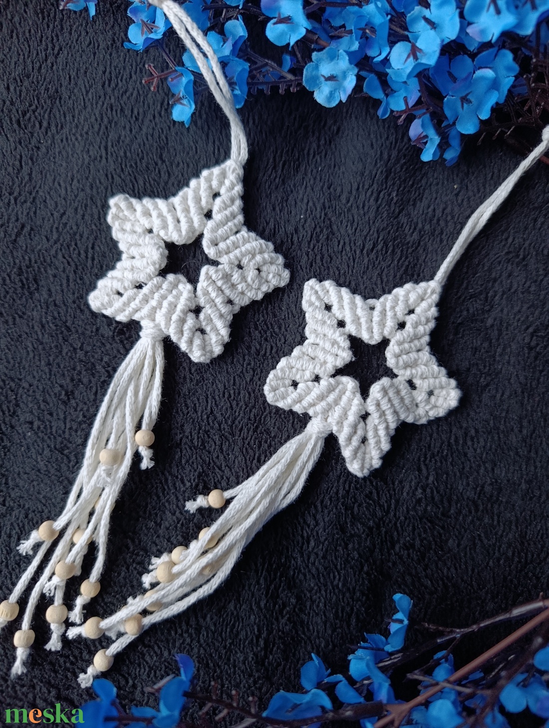 Páros macrame csillag - karácsonyi dísz - karácsony - karácsonyi lakásdekoráció - karácsonyi lakásdíszek - Meska.hu