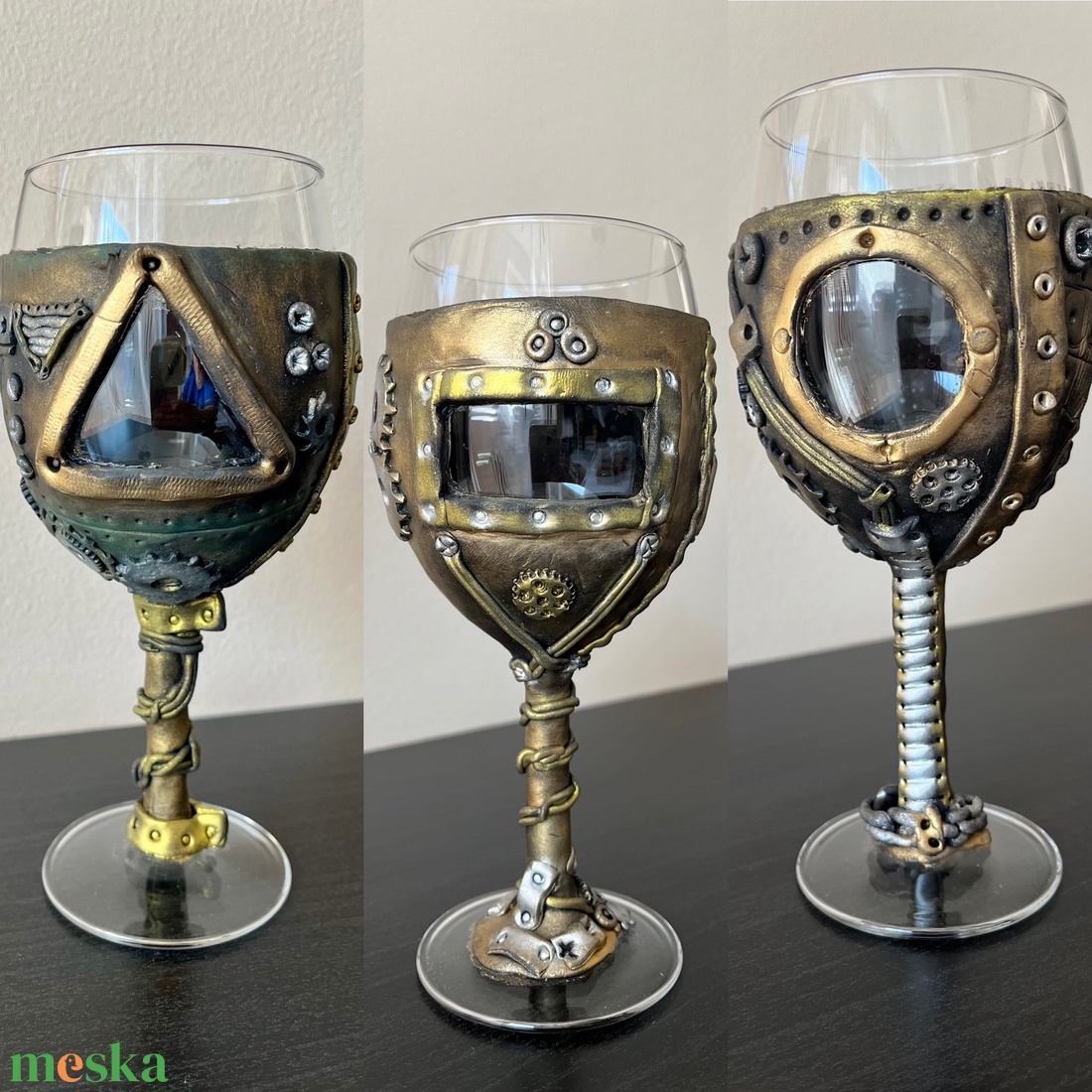 Steampunk boros szett - otthon & életmód - konyhafelszerelés, tálalás - tálalás - boros poharak, szettek - Meska.hu