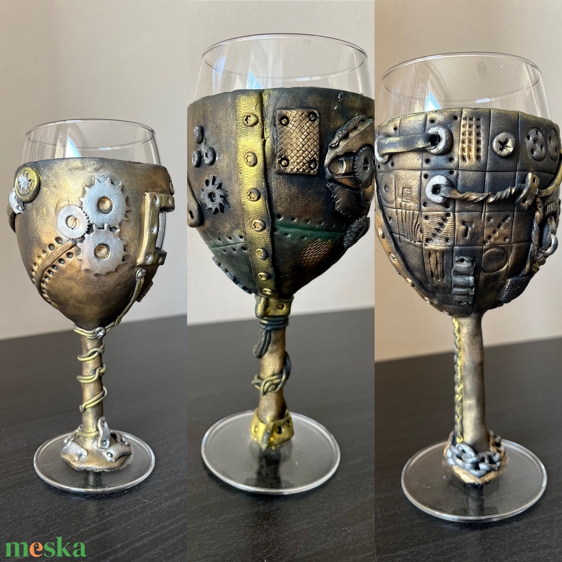 Steampunk boros szett - otthon & életmód - konyhafelszerelés, tálalás - tálalás - boros poharak, szettek - Meska.hu