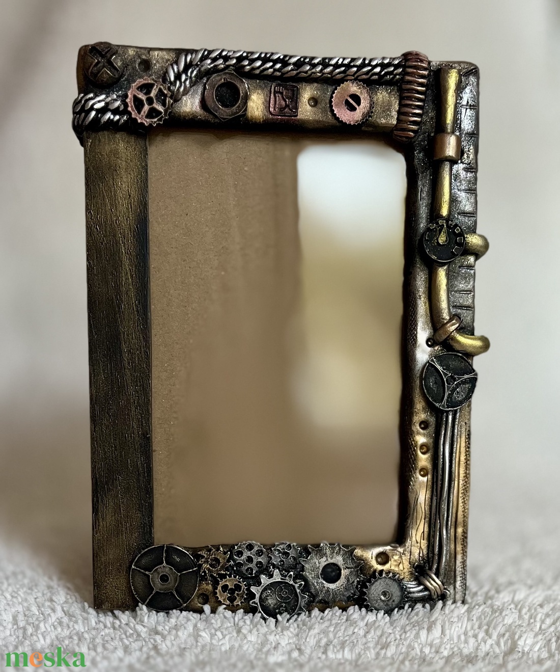 Kicsi steampunk képkeret - otthon & életmód - dekoráció - kép & falikép - képkeret - Meska.hu
