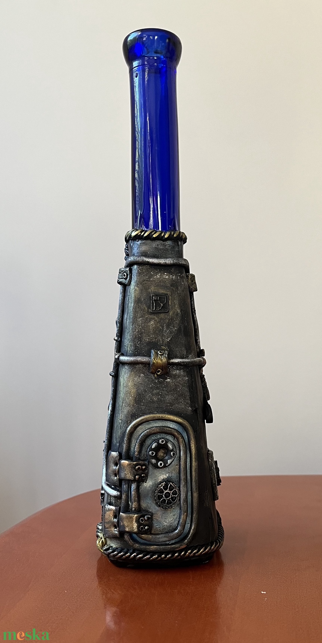Steampunkos kék váza - otthon & életmód - dekoráció - virágdísz és tartó - váza - Meska.hu Steampunkos kék váza - otthon & életmód - dekoráció - virágdísz és tartó - váza - Meska.hu