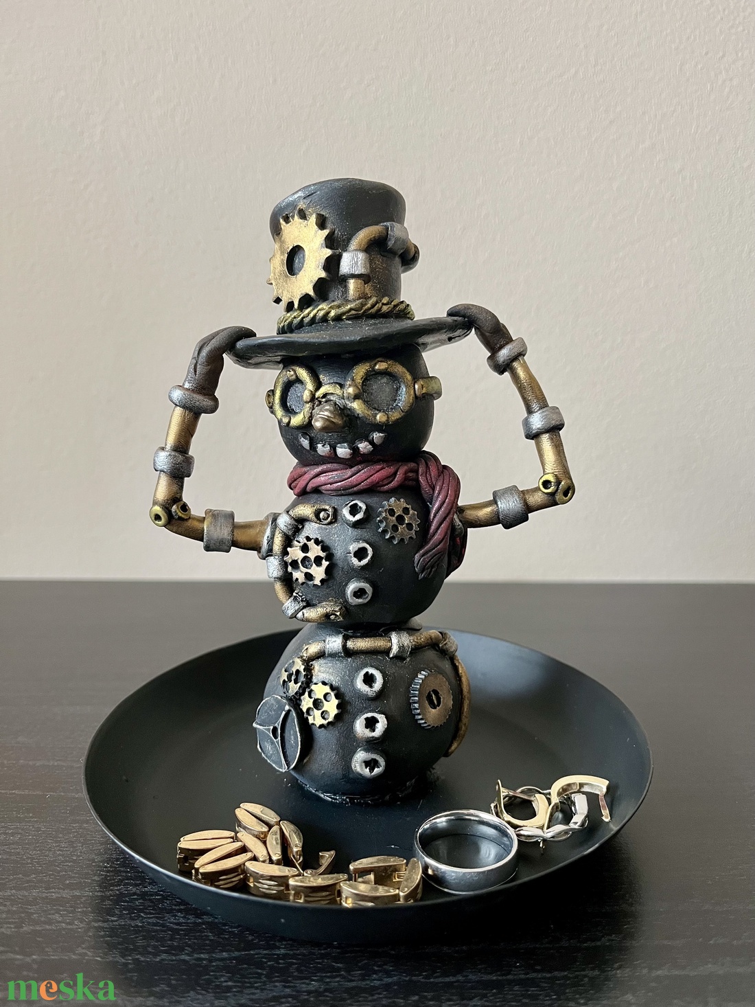 Steampunk hóember - otthon & életmód - dekoráció - asztal és polc dekoráció - asztaldísz - Meska.hu
