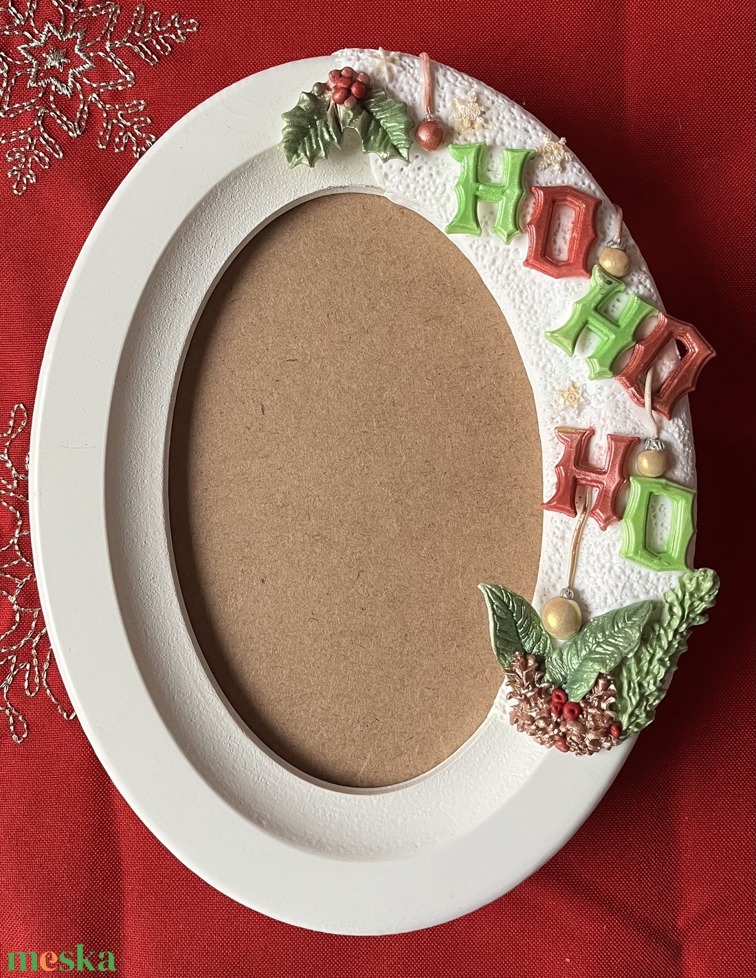 Ovális téli keret - otthon & életmód - dekoráció - kép & falikép - képkeret - Meska.hu