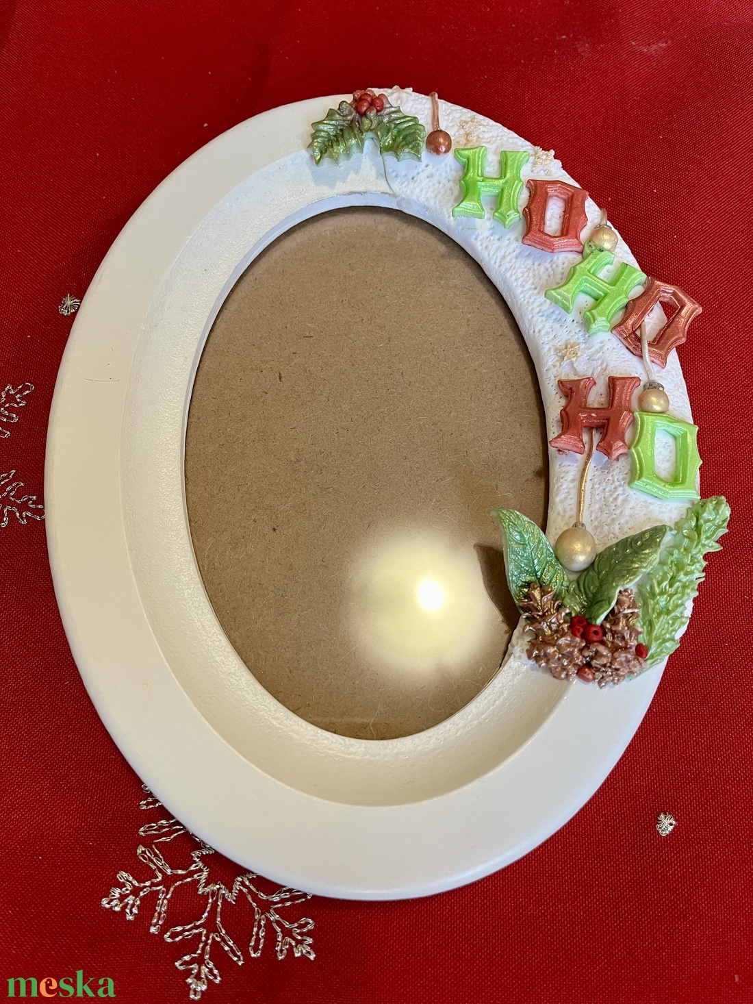 Ovális téli keret - otthon & életmód - dekoráció - kép & falikép - képkeret - Meska.hu