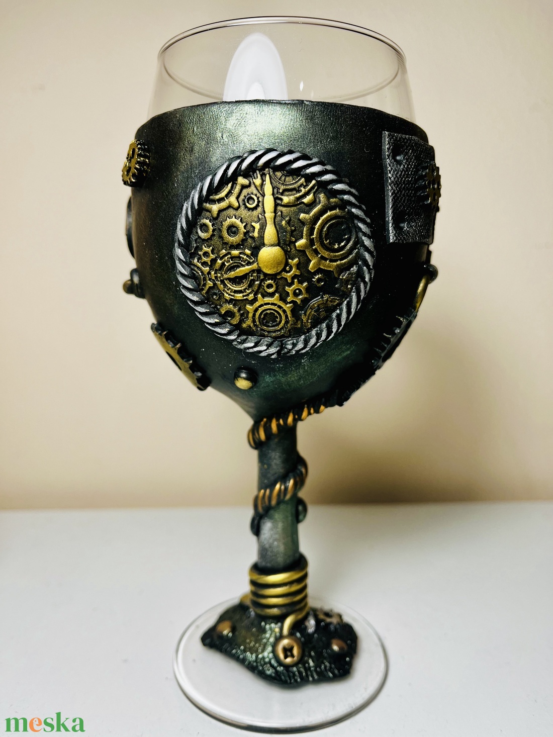 Steampunk borospohár  - otthon & életmód - konyhafelszerelés, tálalás - tálalás - boros poharak, szettek - Meska.hu