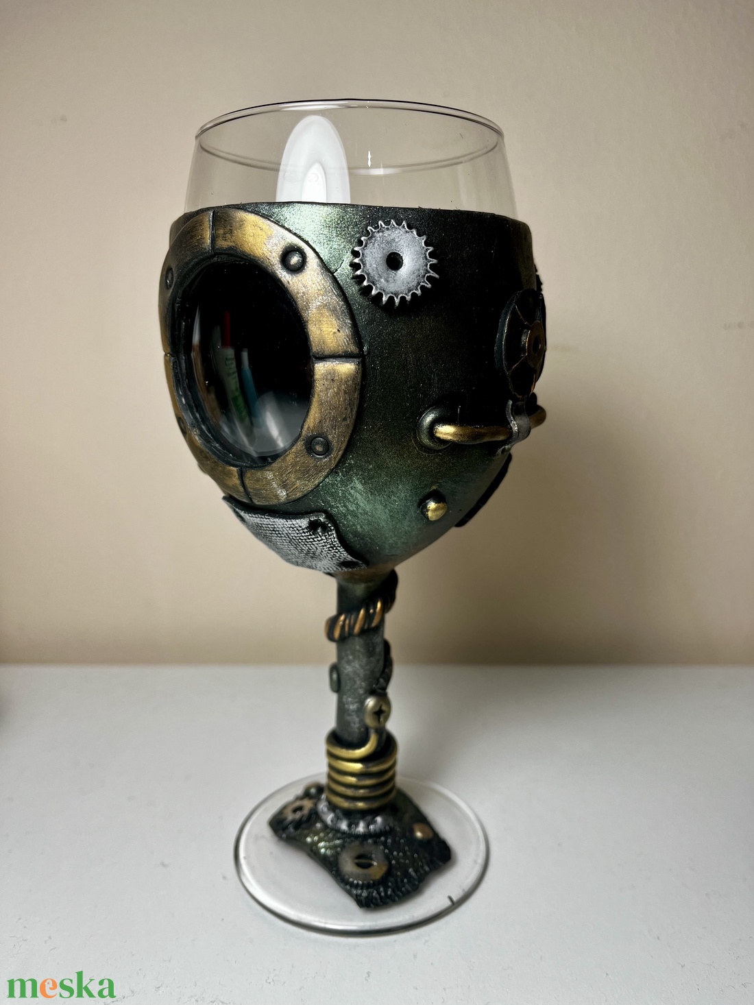Steampunk borospohár  - otthon & életmód - konyhafelszerelés, tálalás - tálalás - boros poharak, szettek - Meska.hu