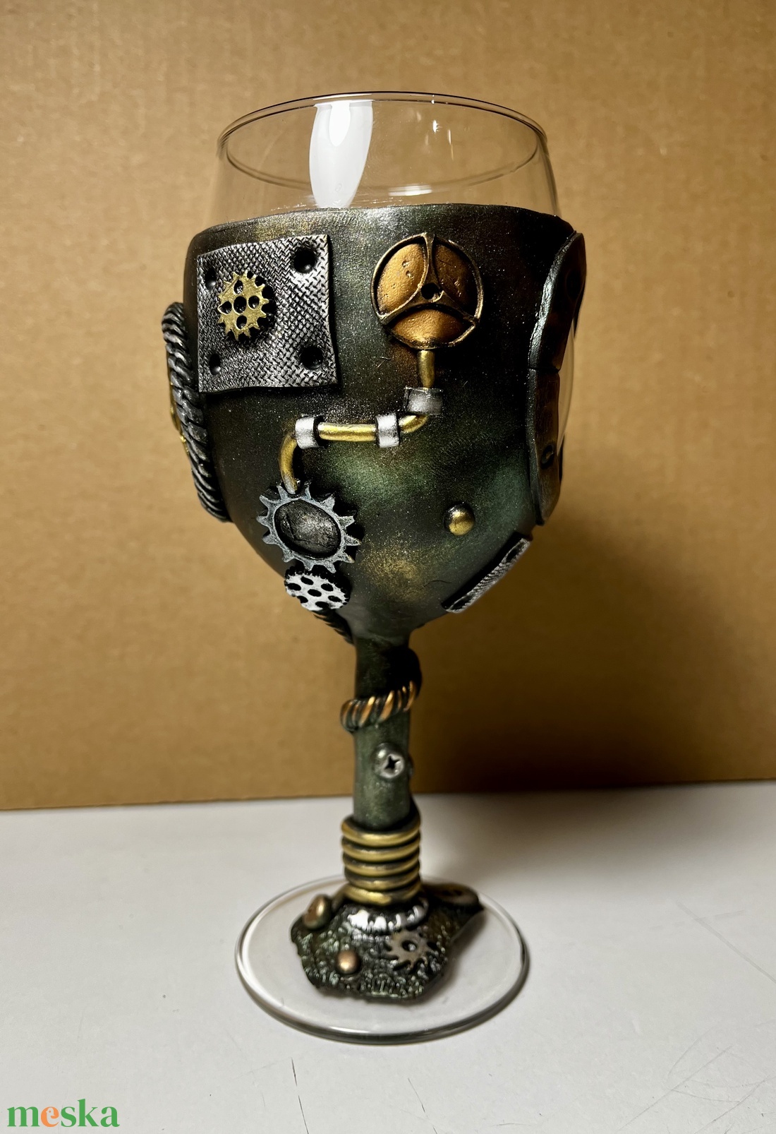 Steampunk borospohár  - otthon & életmód - konyhafelszerelés, tálalás - tálalás - boros poharak, szettek - Meska.hu