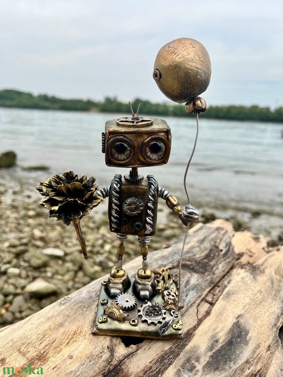 Steampunk robot - otthon & életmód - dekoráció - asztal és polc dekoráció - asztaldísz - Meska.hu