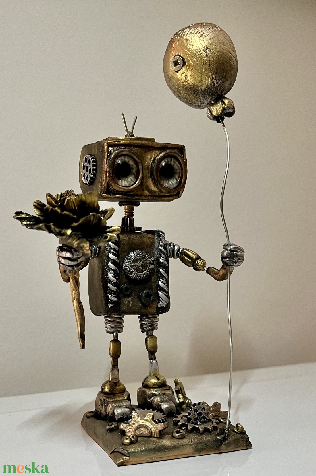 Steampunk robot - otthon & életmód - dekoráció - asztal és polc dekoráció - asztaldísz - Meska.hu