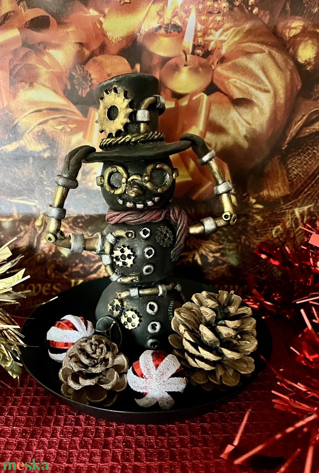 Steampunk hóember - otthon & életmód - dekoráció - asztal és polc dekoráció - asztaldísz - Meska.hu