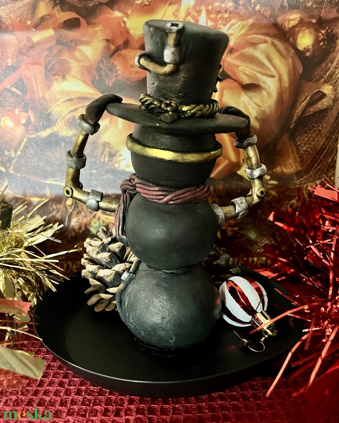 Steampunk hóember - otthon & életmód - dekoráció - asztal és polc dekoráció - asztaldísz - Meska.hu