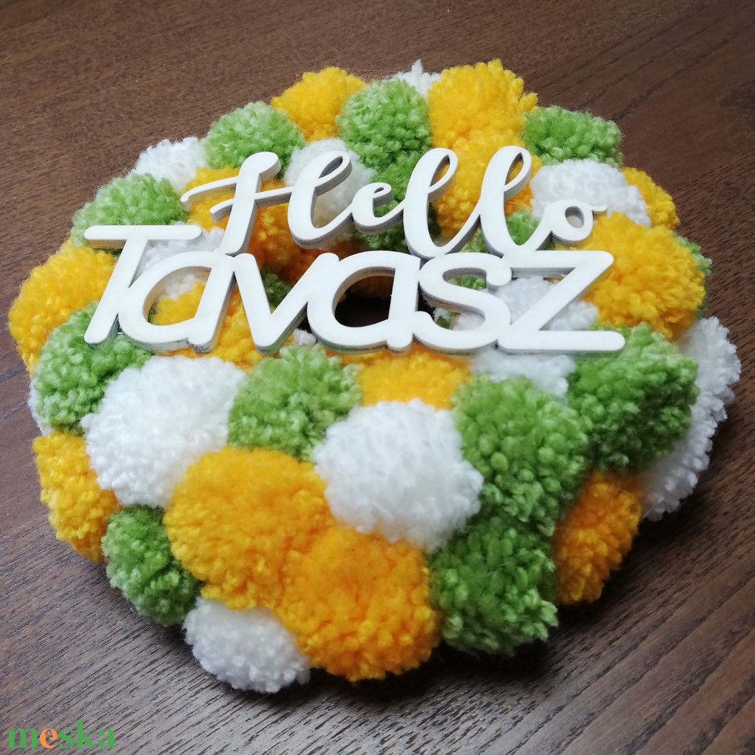 Hello tavasz pompon koszorú - fehér, sárga, zöld - otthon & életmód - dekoráció - ajtó- és ablak dekoráció - ajtódísz & kopogtató - Meska.hu Hello tavasz pompon koszorú - fehér, sárga, zöld - otthon & életmód - dekoráció - ajtó- és ablak dekoráció - ajtódísz & kopogtató - Meska.hu