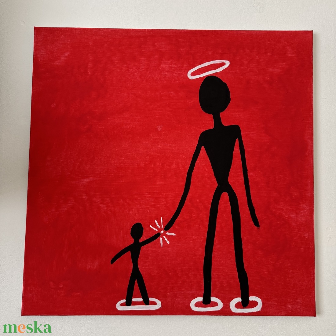 �Érintkezés akril festmény  - művészet - festmény - akril - Meska.hu