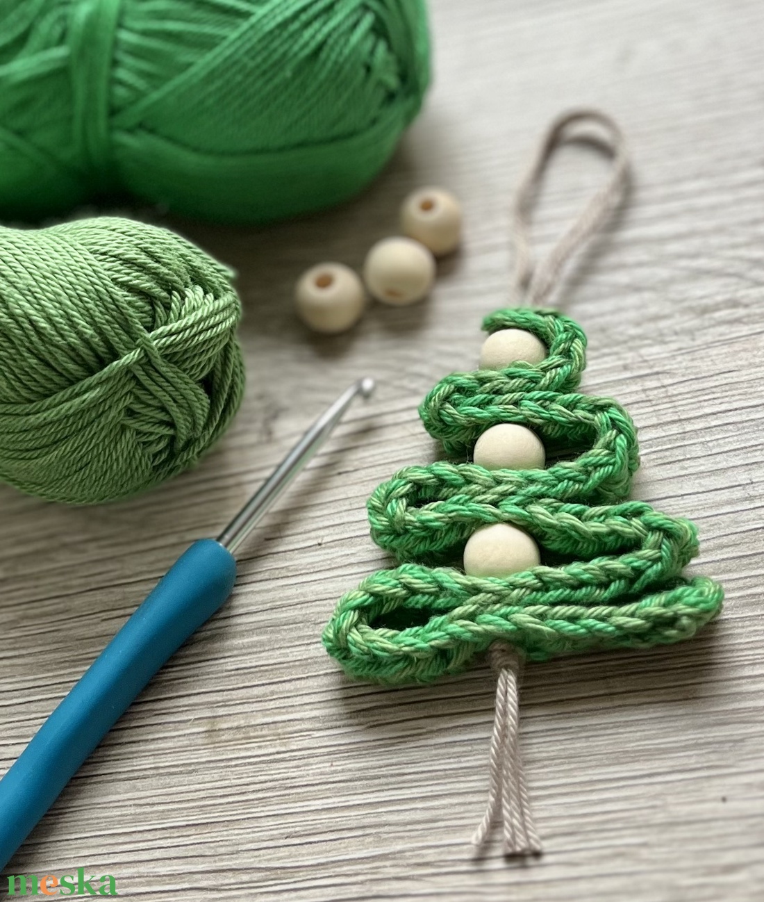 Horgolt karácsonyfa, dísz - karácsony - karácsonyi lakásdekoráció - karácsonyfadíszek - Meska.hu