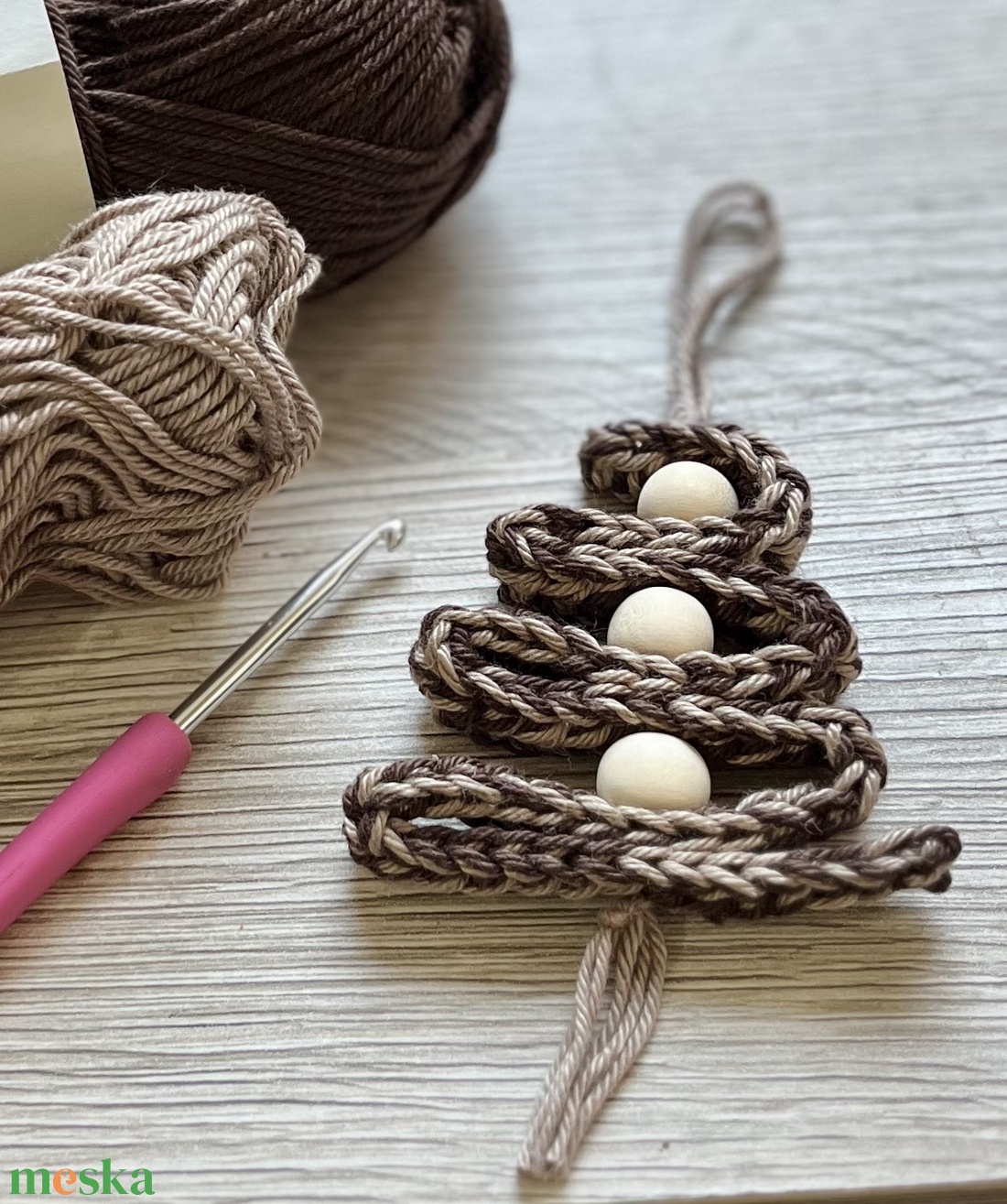 Horgolt karácsonyfa, dísz - karácsony - karácsonyi lakásdekoráció - karácsonyfadíszek - Meska.hu