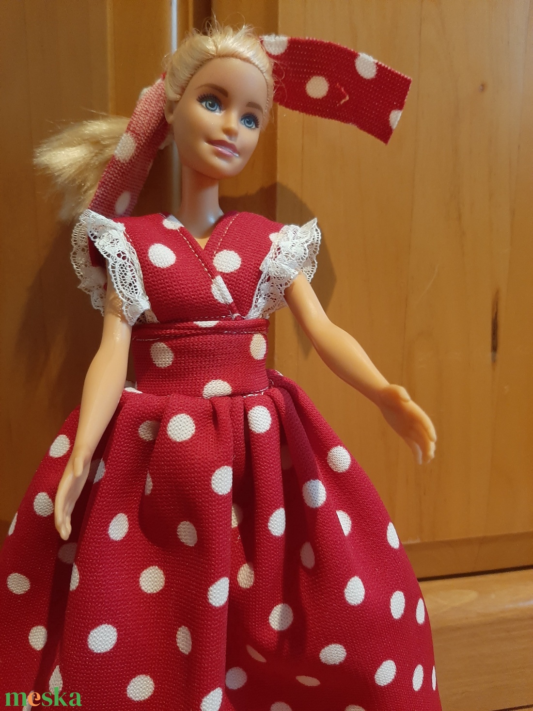 Pöttyös barbie ruha - játék & sport - baba & babaház - barbie ruhák - Meska.hu
