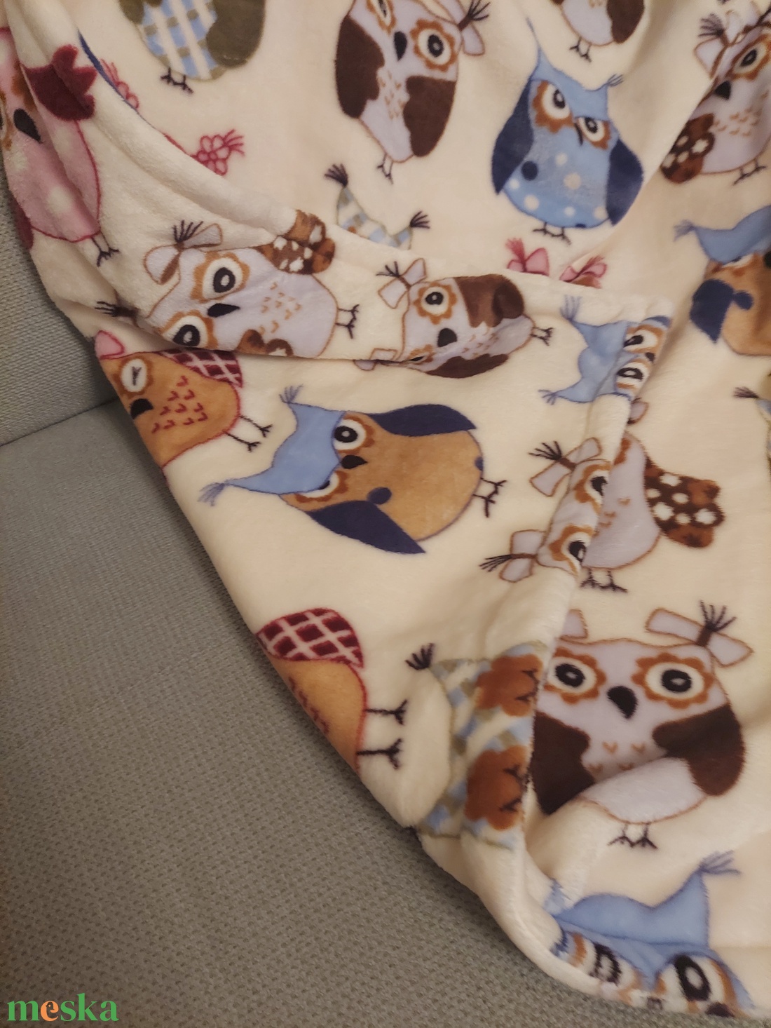 Baglyos wellsoft takaró - baba - mama - baba ágynemű - babatakaró, gyerek pléd - Meska.hu