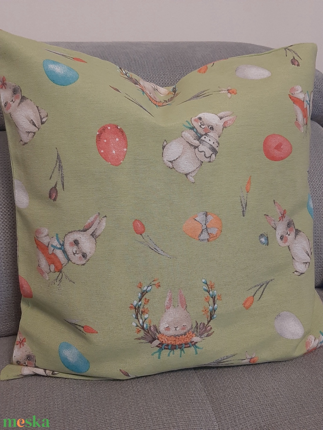 Nyuszis párnahuzat - otthon & életmód - lakástextil - párna & párnahuzat - díszpárnahuzat - Meska.hu