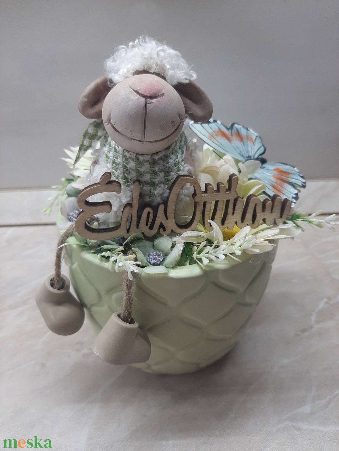 Asztalidísz tavaszi - otthon & életmód - virágdekoráció - virágdíszek - virágdísz kaspóban - Meska.hu