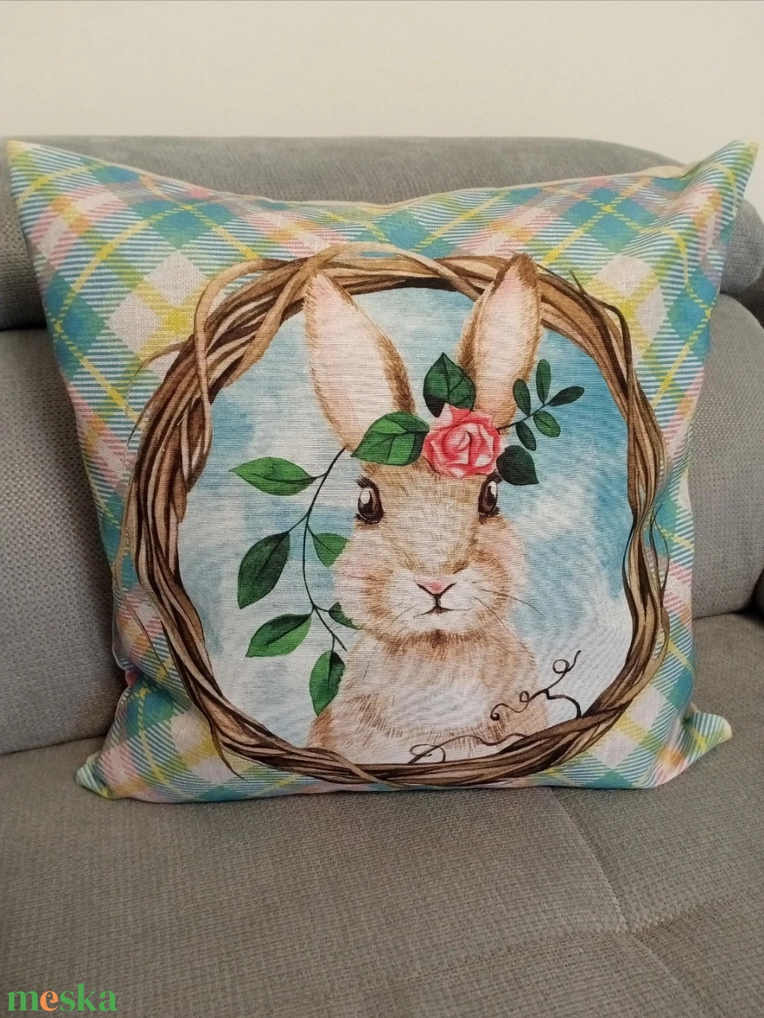 Nyuszis párnahuzat - otthon & életmód - lakástextil - párna & párnahuzat - díszpárna szett  - Meska.hu