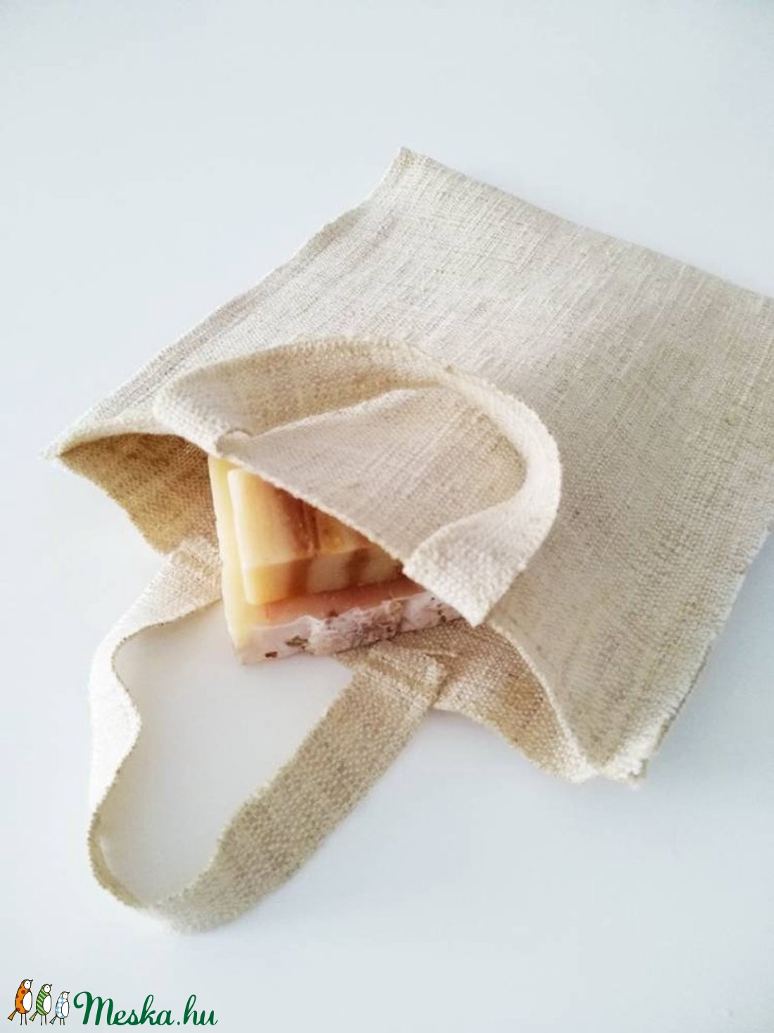 Organikus natúr zsákvászon füles táska neszeszer -  - Meska.hu