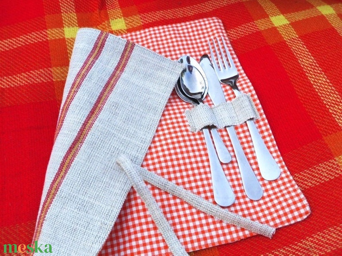 Zsákvászon tányéralátét piknikhez - otthon & életmód - konyhafelszerelés, tálalás - tálalás - tányér- és poháralátét - Meska.hu