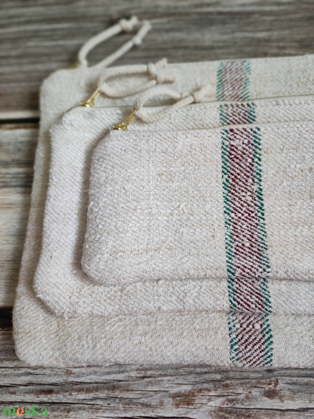 Zero waste zsákvászon neszesszer kozmetikai táska szett  - táska & tok - neszesszer - Meska.hu